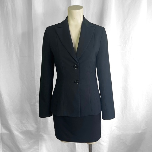 CUE BLACK BLAZER SINGLE BREAST BLAZER BACK SLIT  MADE IN AUSTRALIA WOMEN SIZE 8 - Picture 3 of 15